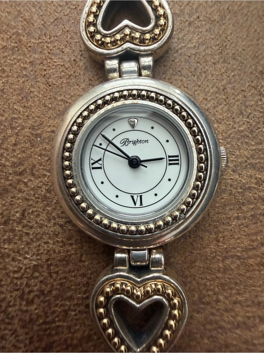 Brighton Two-Tone Heart Bracelet Watch - Silver & Gold - NEW BATTERY